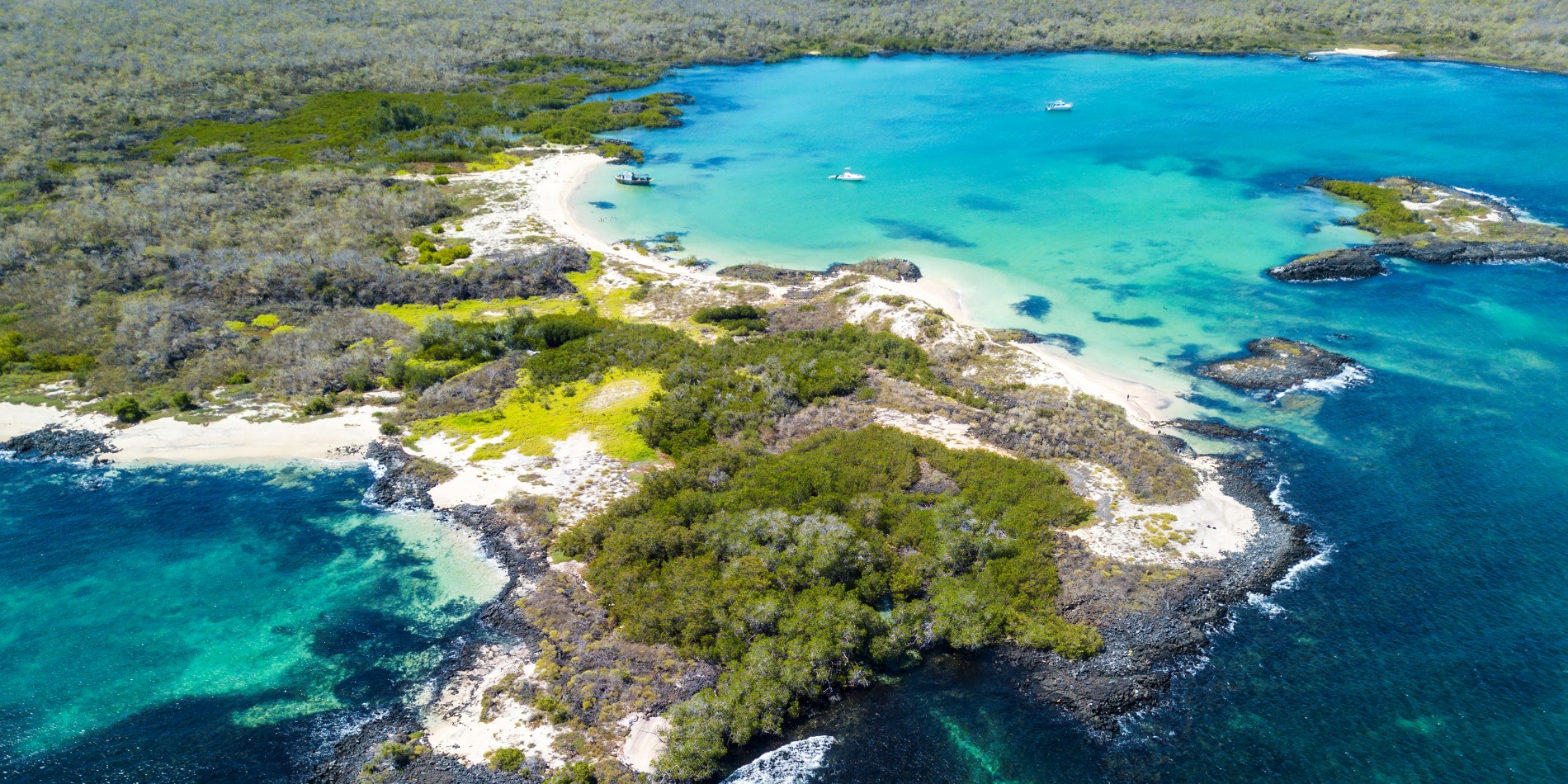 Galapagosöarnas blå havsvatten