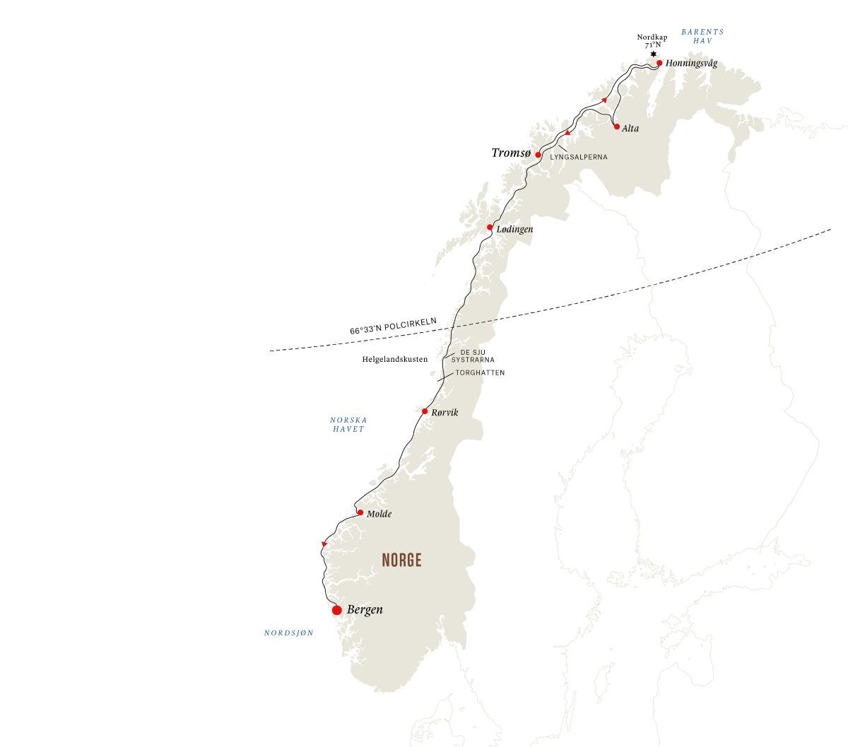 Nordkapsexpressen – från Tromsø till Bergen