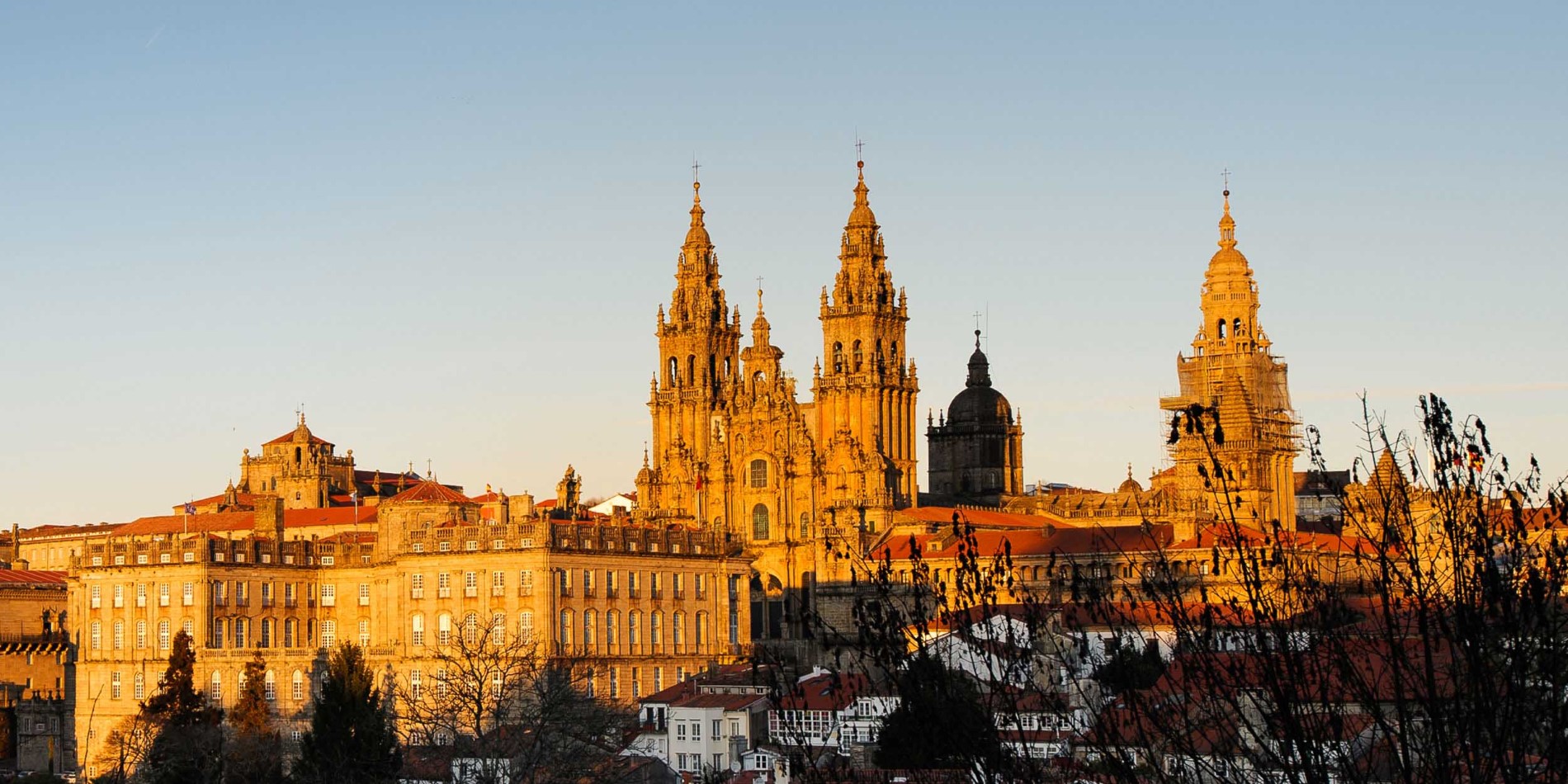 Utsikt över katedralen i Santiago de Compostela