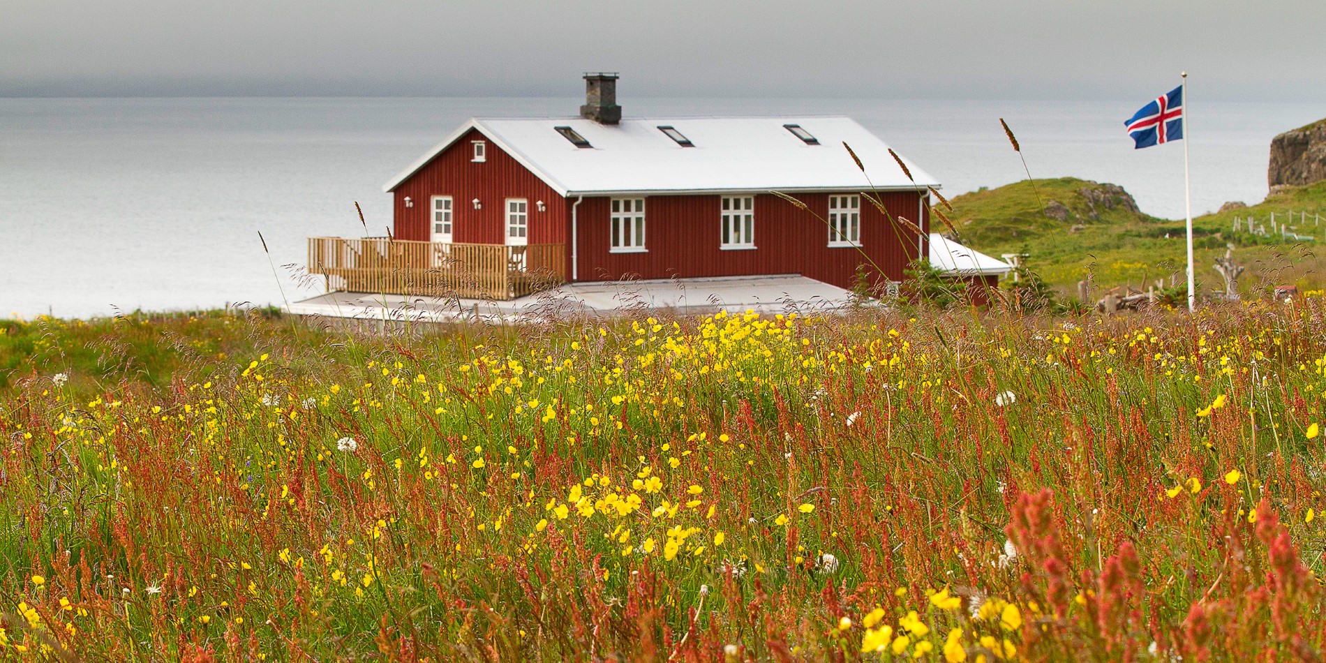 Den omsorgsfullt renoverade isländska bondgården i skalanes